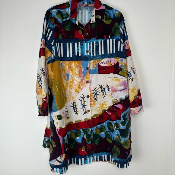 Zara Tops - Zara Tianzhien Women’s Tunic Size XXL Cotton Artsy Art To Wear Dopamine Eclectic